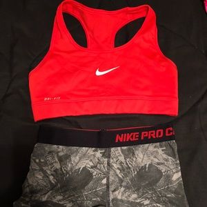 Nike Pro Spandex and Sports Bras size XS Red Camo